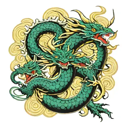 shenron and Haku dragon together  tattoo design idea