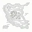 background map of Iran and Persian Gulf and the Caspian.  In the middle symbol of Iran's lion and sun under Ahura Mazda  tattoo design idea