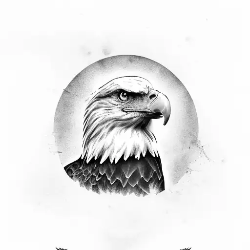 American Bald Eagle spreading wings tattoo design idea