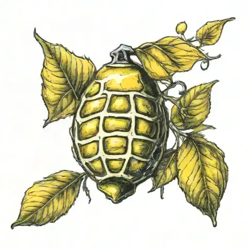 lemon grenade tattoo design idea