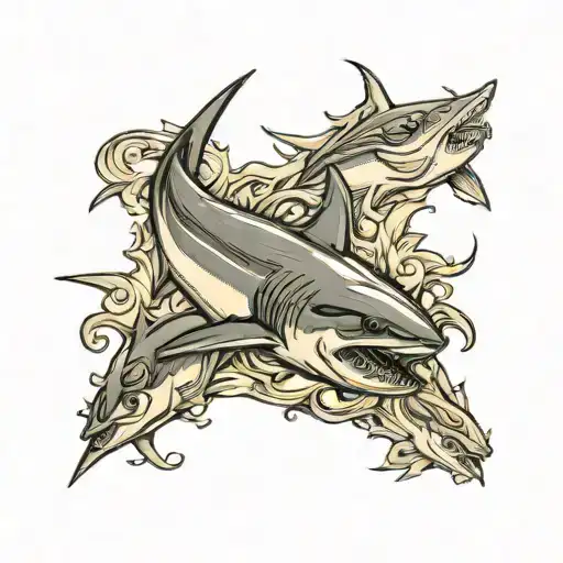 mako shark tattoo design idea