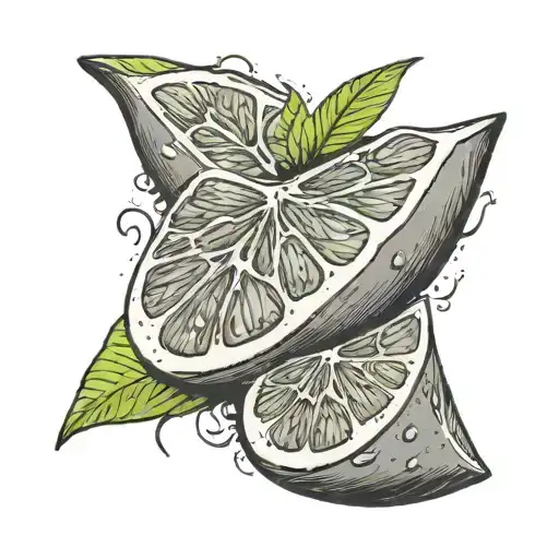 lime wedge tattoo design idea