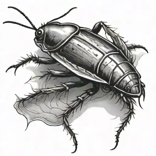 cockroach tattoo design idea