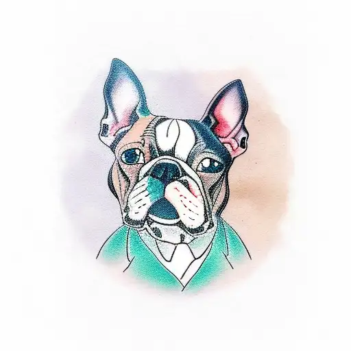 Boston terrier tattoo design idea