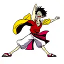 Luffy dancing tattoo design idea