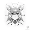 Anime character in a math-themed setting tattoo design idea