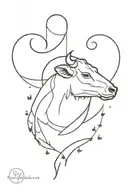 heart beat, heart, cross, cow, eagle, semicolon, space/galaxy, moon, pet portrait tattoo design idea