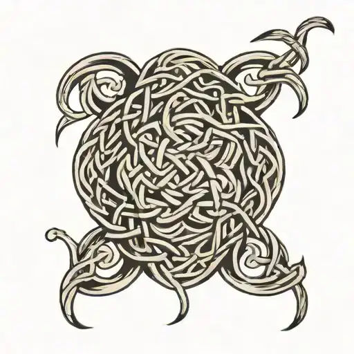Celtic knot around a Staffordshire knot intertwined tattoo design idea