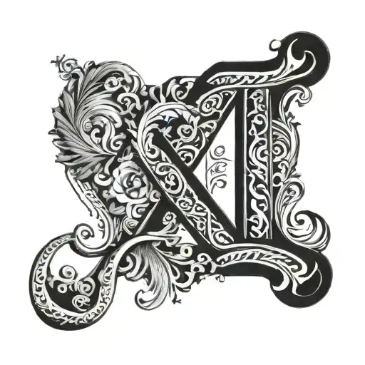letter a with number 8 tattoo design idea