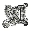 letter a with number 8 tattoo design idea