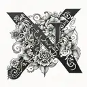 letter a with number 8 tattoo design idea