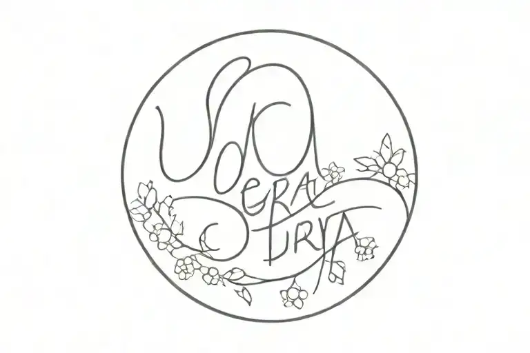 Line with word "Vera & Tara" on arm tattoo tattoo design idea