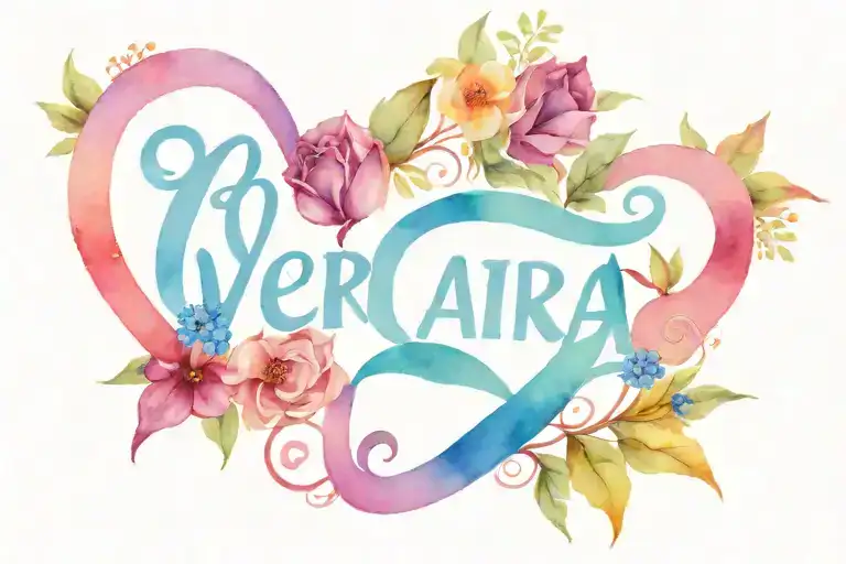 Line with word "Vera & Tara" on arm tattoo tattoo design idea