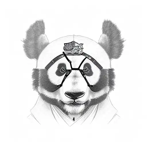 panda on Harley motorcycle ww2 vet tattoo design idea