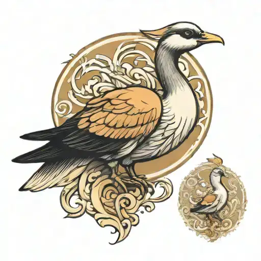 Greek god geese tattoo design idea