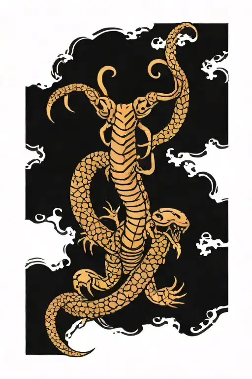 andrew tate tatoo but a scorpion instead of a cobra tattoo design idea