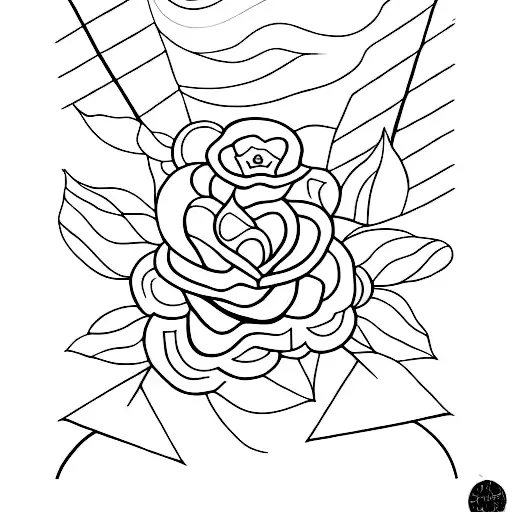 Lineas con la palabra Espe y hojas tattoo design idea