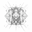 geometric figures with the concept "new beginning" upper arm Sleeve  tattoo design idea