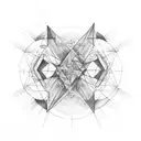 geometric figures with the concept "new beginning" upper arm Sleeve  tattoo design idea