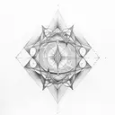 geometric figures with the concept "new beginning" upper arm Sleeve  tattoo design idea