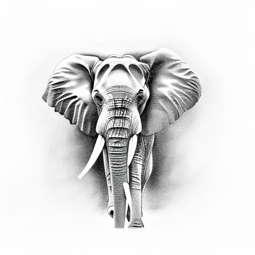 half Elephant half giraffe tattoo design idea