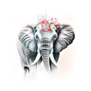half Elephant half giraffe tattoo design idea