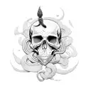 death with braid tattoo design idea
