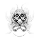 death with braid tattoo design idea