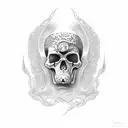 death with braid tattoo design idea