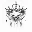 bleeding cross with a crown on top tattoo design idea