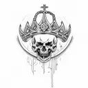 bleeding cross with a crown on top tattoo design idea