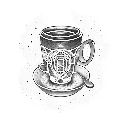 Espresso cup with italian soccer tattoo design idea