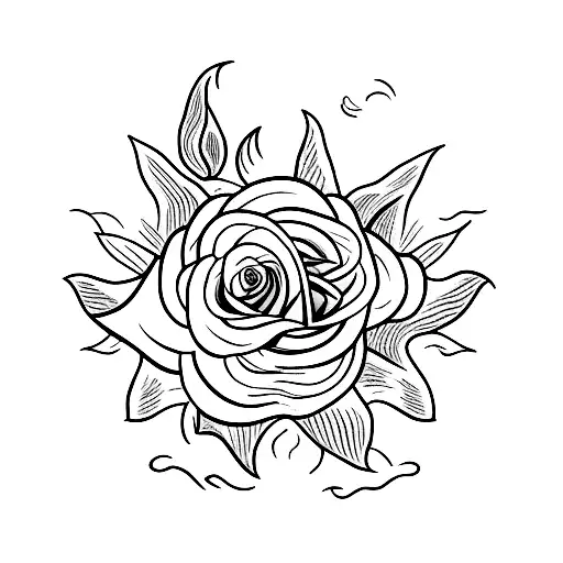 fire rose servivor tattoo inside an insect  tattoo design idea