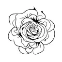 firerose inside an insect  tattoo design idea