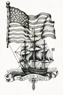 1776 flag tattoo design idea