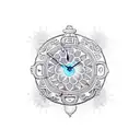 clock with bandana pattern tattoo design idea