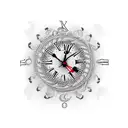 clock with bandana pattern tattoo design idea
