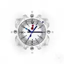 clock with bandana pattern tattoo design idea