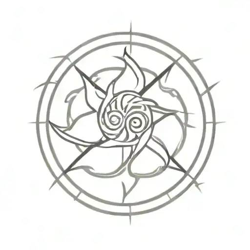 resident evil logo with Sonnentreppe behind it tattoo design idea