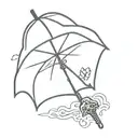 resident evil umbrella logo with Sonnentreppe behind it tattoo design idea