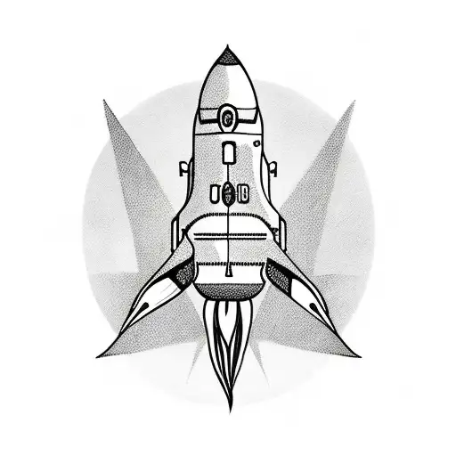 rocket ship tattoo design idea