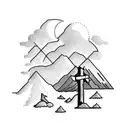 Christian Cross clouds mountains trees tattoo design idea