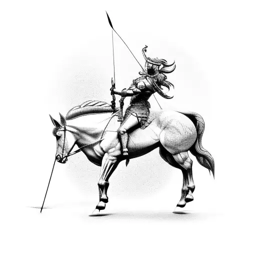 centaur with bow and arrow tattoo design idea