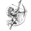 centaur with bow and arrow tattoo design idea