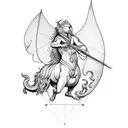 centaur with bow and arrow tattoo design idea