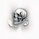 PC morphed into a skull tattoo design idea