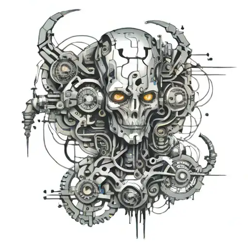 Cyberpunk tattoo design idea