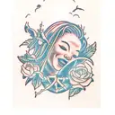 Willow tree birth tribute tattoo design idea