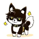 shiba inu dog, black skin, sunglasess tattoo design idea