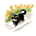 shiba inu dog, black skin, sunglasess tattoo design idea